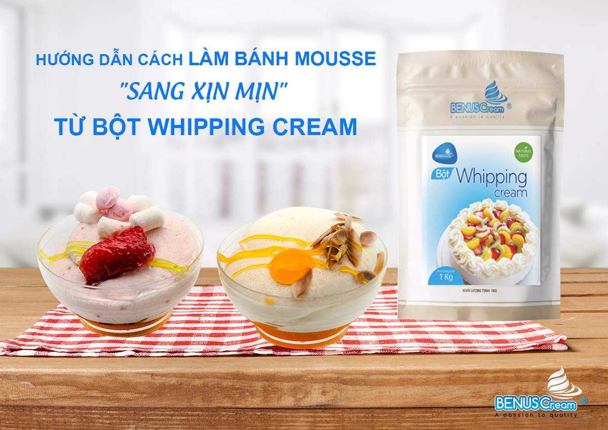 C&aacute;ch l&agrave;m b&aacute;nh mousse từ Whipping Cream