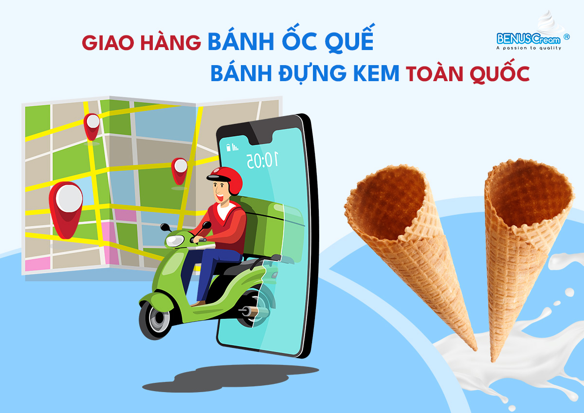 Giao hàng bánh ốc quế – bánh đựng kem toàn quốc