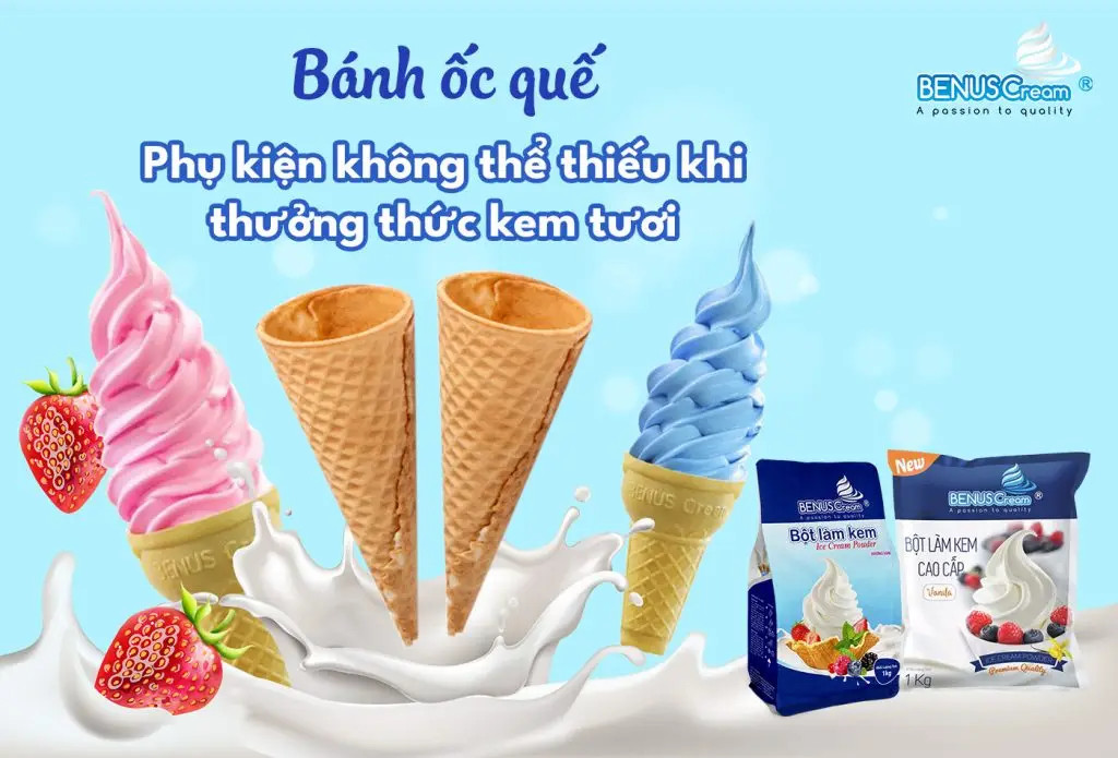 Bánh ốc quế – Phụ kiện không thể thiếu khi thưởng thức kem tươi