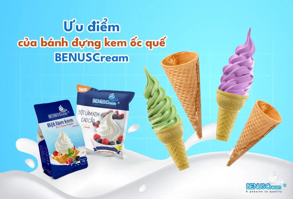 Ưu điểm của bánh đựng kem ốc quế BenusCream