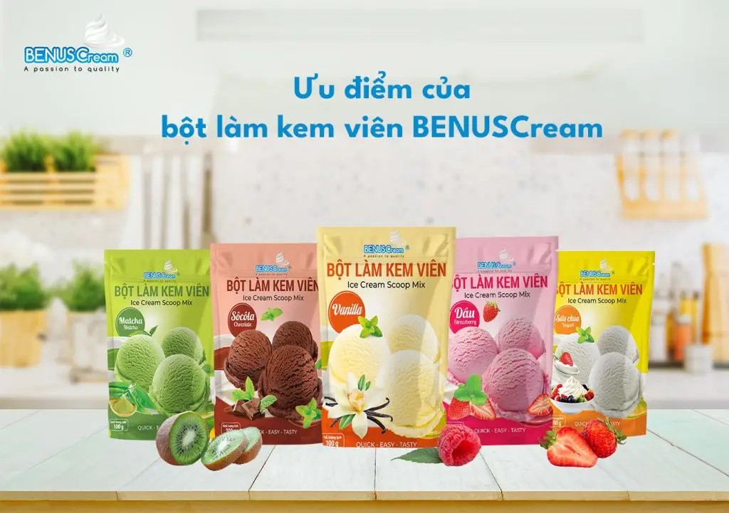 Ưu điểm của bột làm kem viên BenusCream