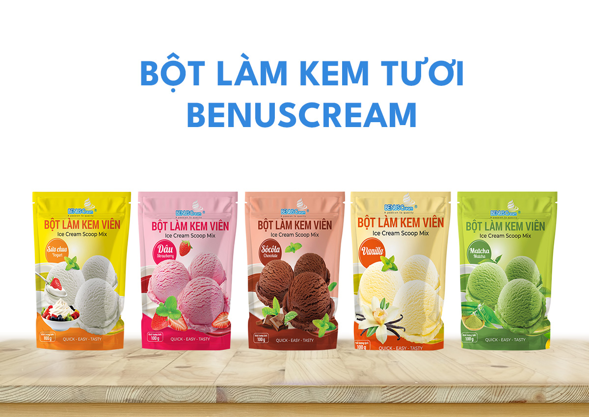 B&ocirc;̣t làm kem vi&ecirc;n BenusCream