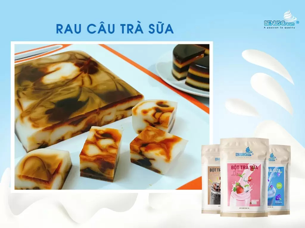 Rau câu trà sữa Thái từ bột trà sữa