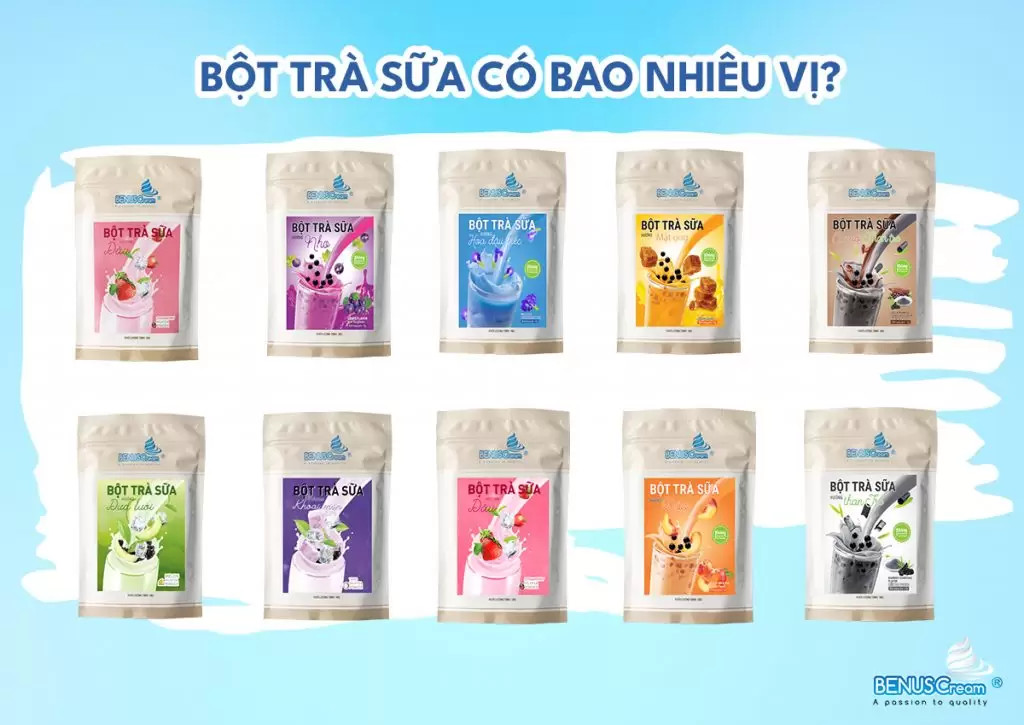 Bột trà sữa có bao nhiêu vị?